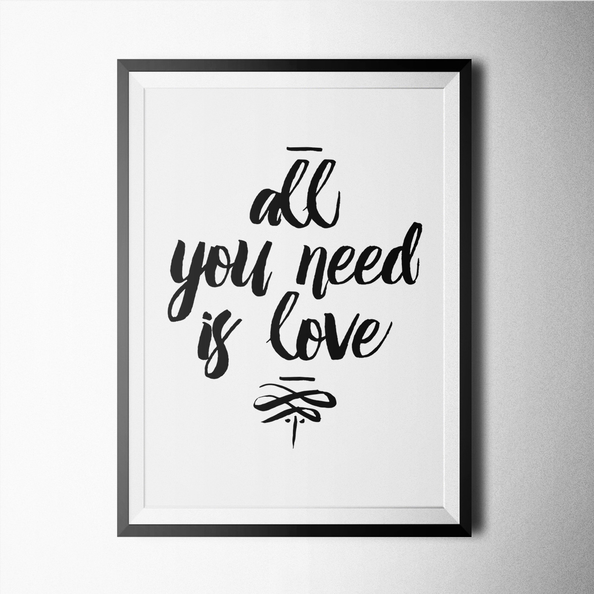 Black And White All You Need Is Love Poster Print on Luulla